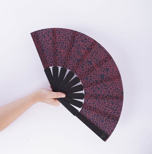 Abanico Piel Koi Red & Black Standard